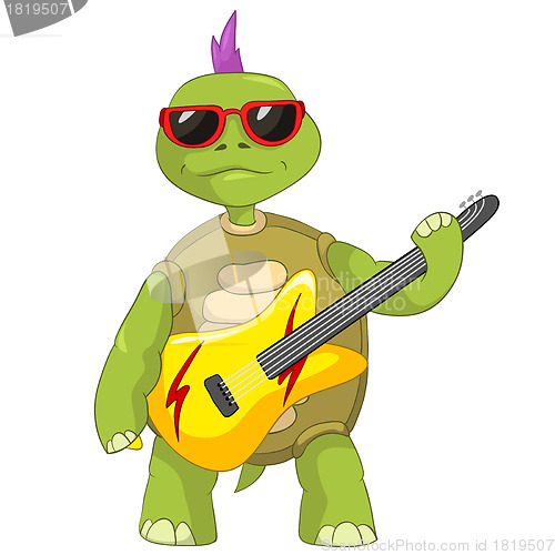 Image of Funny Turtle. Rock Star.