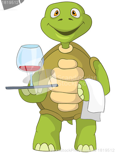 Image of Funny Turtle. Waiter.