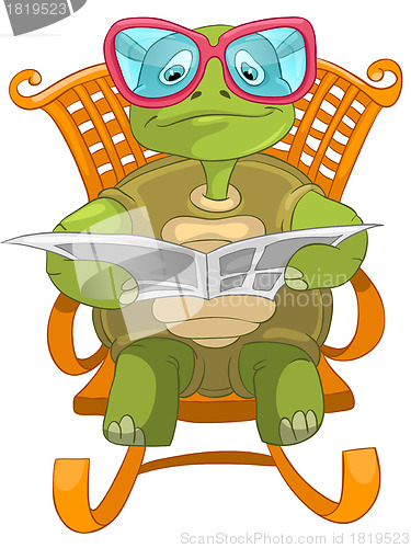 Image of Funny Turtle Reading.