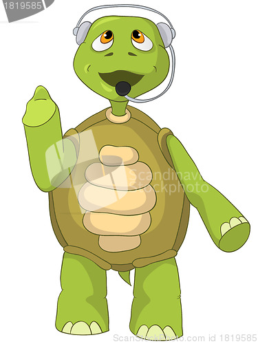Image of Funny Turtle. Comunication.