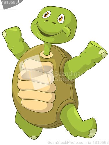 Image of Funny Turtle. Jumping.