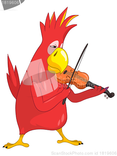 Image of Funny Parrot. Violinist