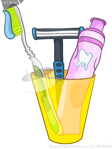 Image of Cartoon Home Washroom Tooth Brush