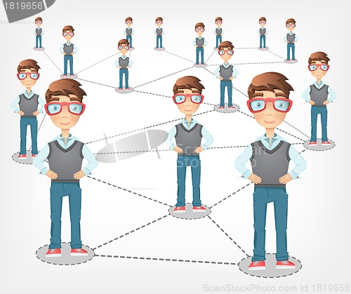 Image of Social Network. Vector EPS 10.