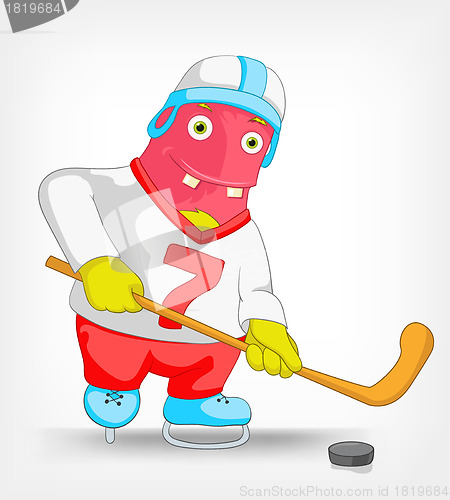 Image of Funny Monster. Hockey.