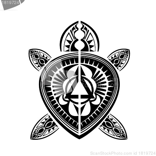 Image of Maori / Polynesian Style tattoo turtle