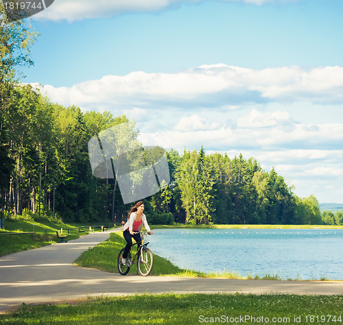 Image of girl on a bicycle 