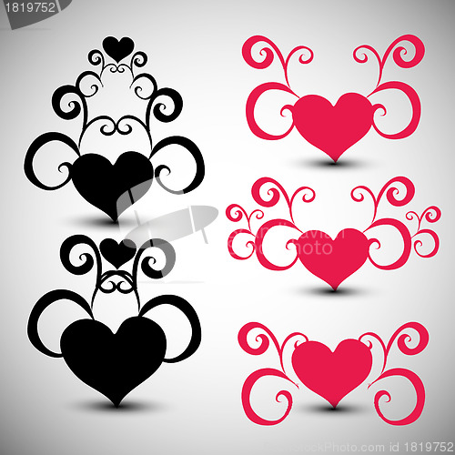 Image of Abstract red hearts 