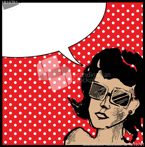 Image of Retro Pop Art Girl Background 