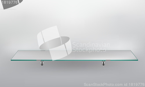 Image of Glass Shelf on grey background 