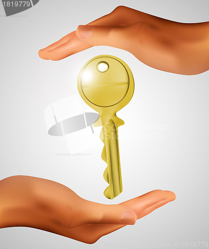 Image of key in hands