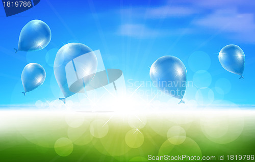 Image of Nature Background with Balloons