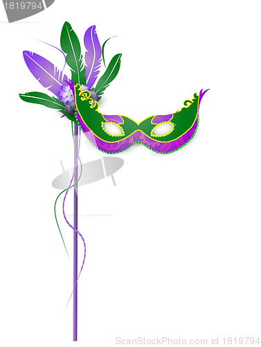 Image of Mardi Gras Mask Isolated on White Background 