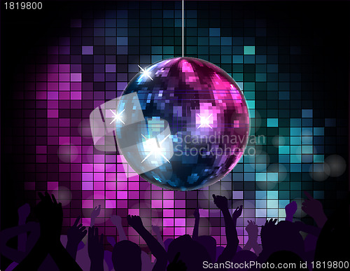 Image of Party Atmosphere with disco globe 