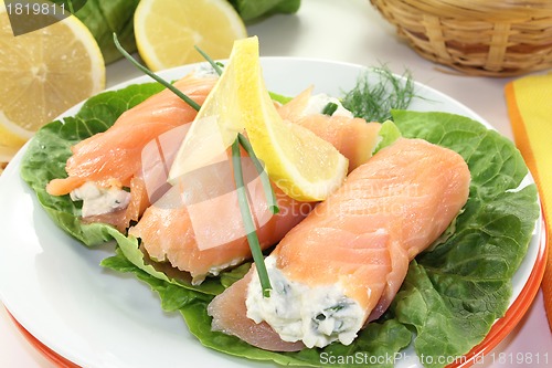 Image of smoked salmon roulade