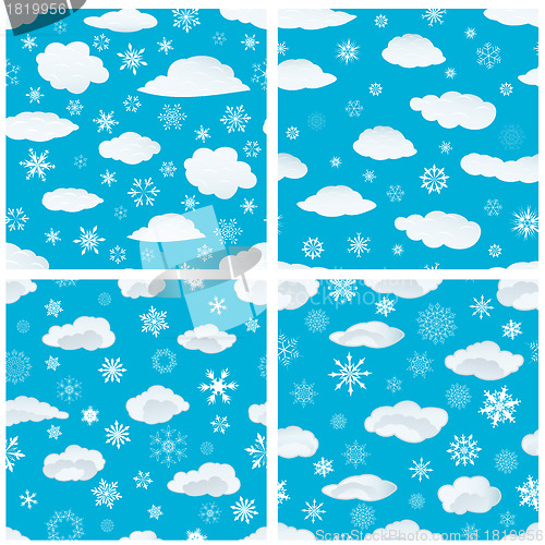 Image of seamless snowflakes background