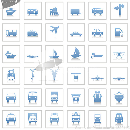 Image of transportation icon set