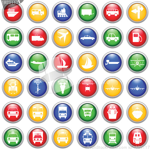 Image of transportation icon set