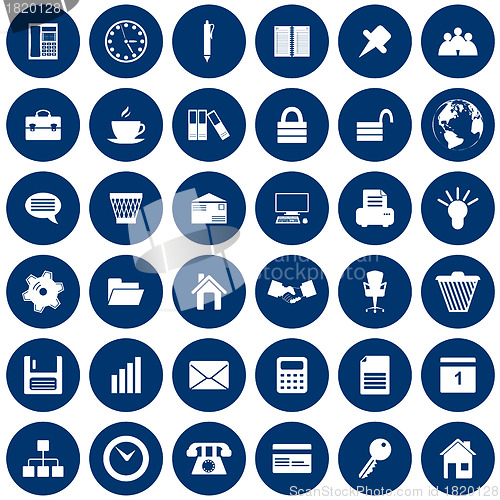 Image of business and office icon set