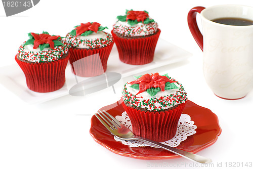 Image of Christmas decorated cupcakes