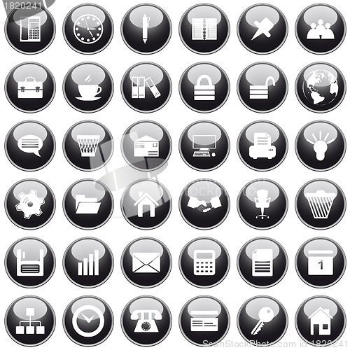 Image of business and office icon set