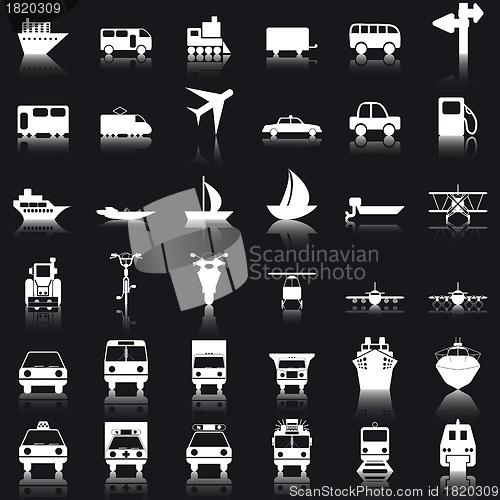 Image of transportation icon set