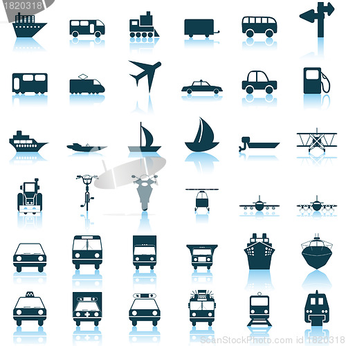 Image of transportation icon set