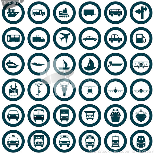 Image of transportation icon set