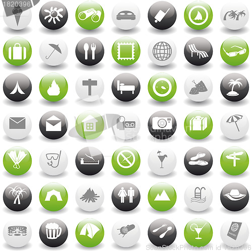 Image of travel icons set