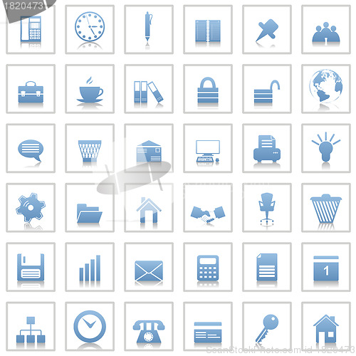 Image of business and office icon set