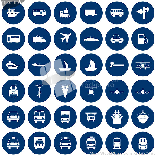 Image of transportation icon set