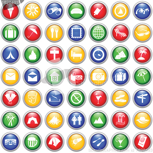 Image of travel icons set