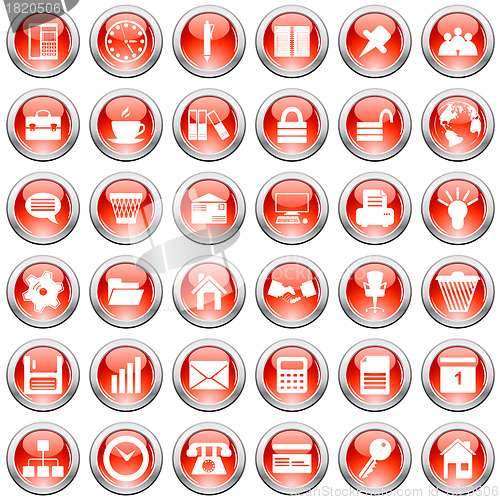 Image of business and office icon set