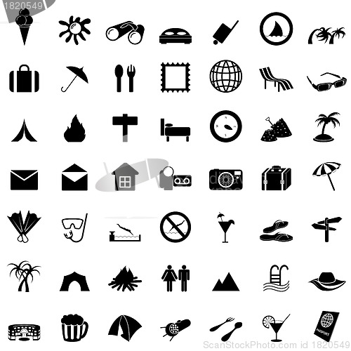 Image of travel icons set