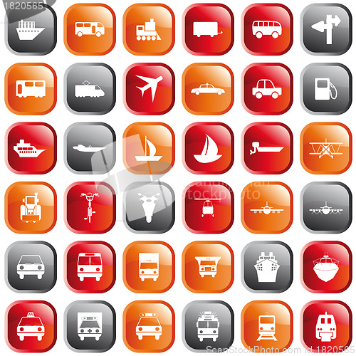 Image of transportation icon set