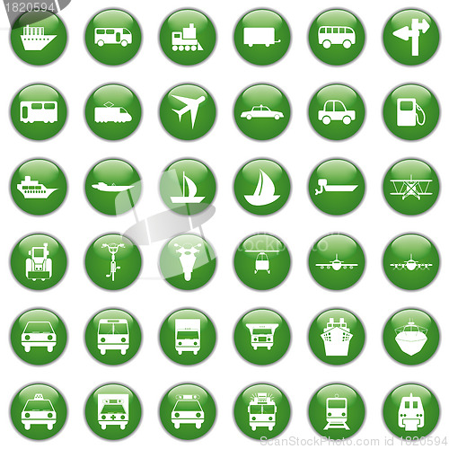 Image of transportation icon set