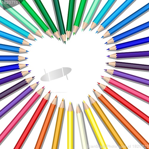 Image of colored pencils heart