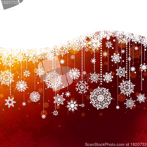 Image of Christmas background with snowflakes. EPS 8