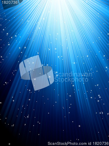 Image of Stars on blue striped background. EPS 8