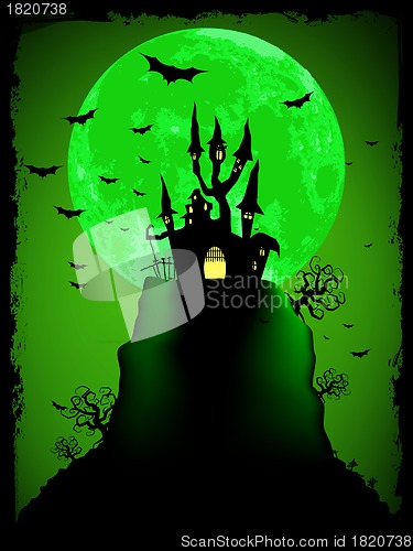 Image of Scary halloween vector with magical abbey. EPS 8