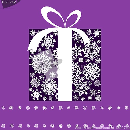 Image of Christmas present box made from snowflakes. EPS 8