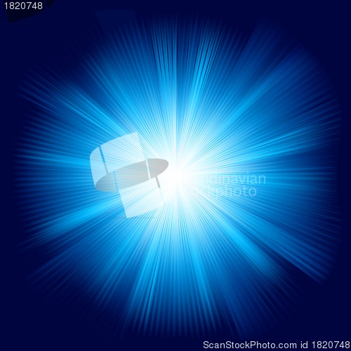 Image of A Blue color design with a burst. EPS 8