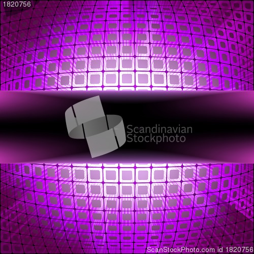 Image of Technology squares with purple flare burst. EPS 8