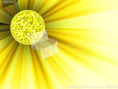 Image of Yellow disco ball 3d illustration. EPS 8