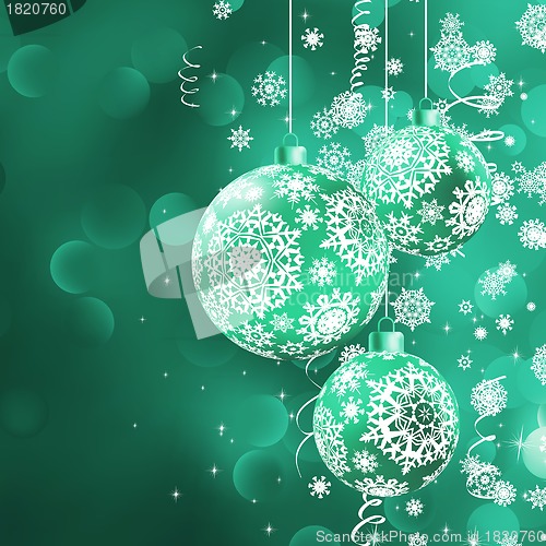Image of Christmas balls with stars. EPS 8