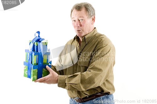 Image of man with presents gifts