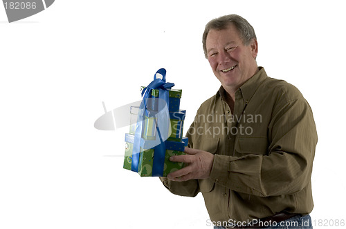 Image of man with presents gifts