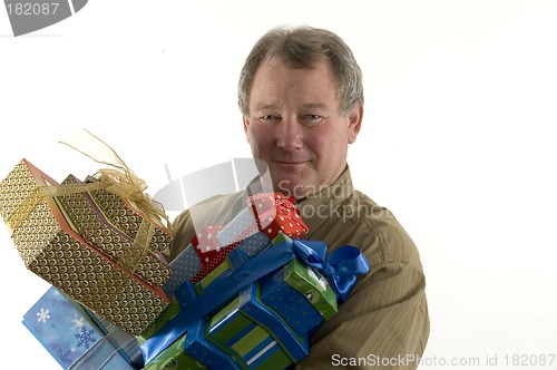 Image of man with presents gifts