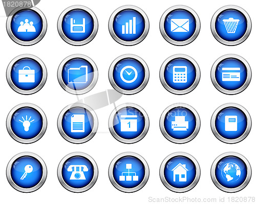 Image of business and office icon set