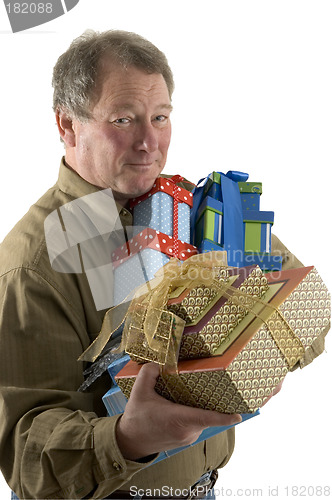 Image of man with presents gifts